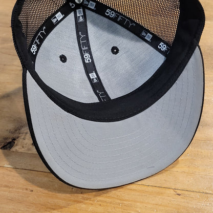 San Francisco Giants Hat New Era Size 7 3/8 Fitted Black Low Profile G Logo Mesh