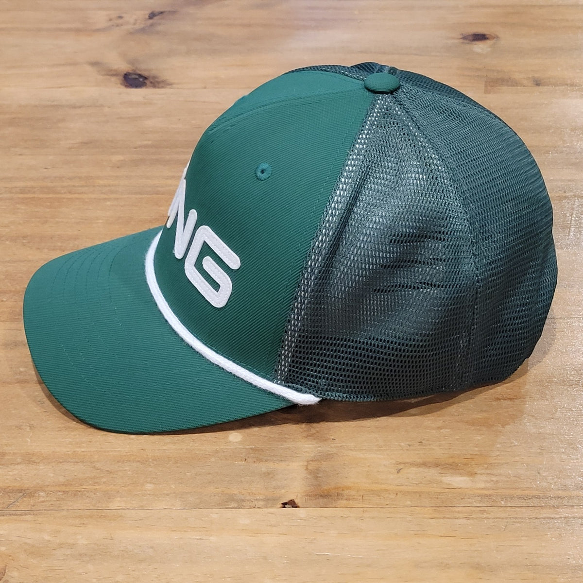Ping Golf Hat Cap Snapback Green White Spell Out Rope 110 Flex Golfer Adjustable
