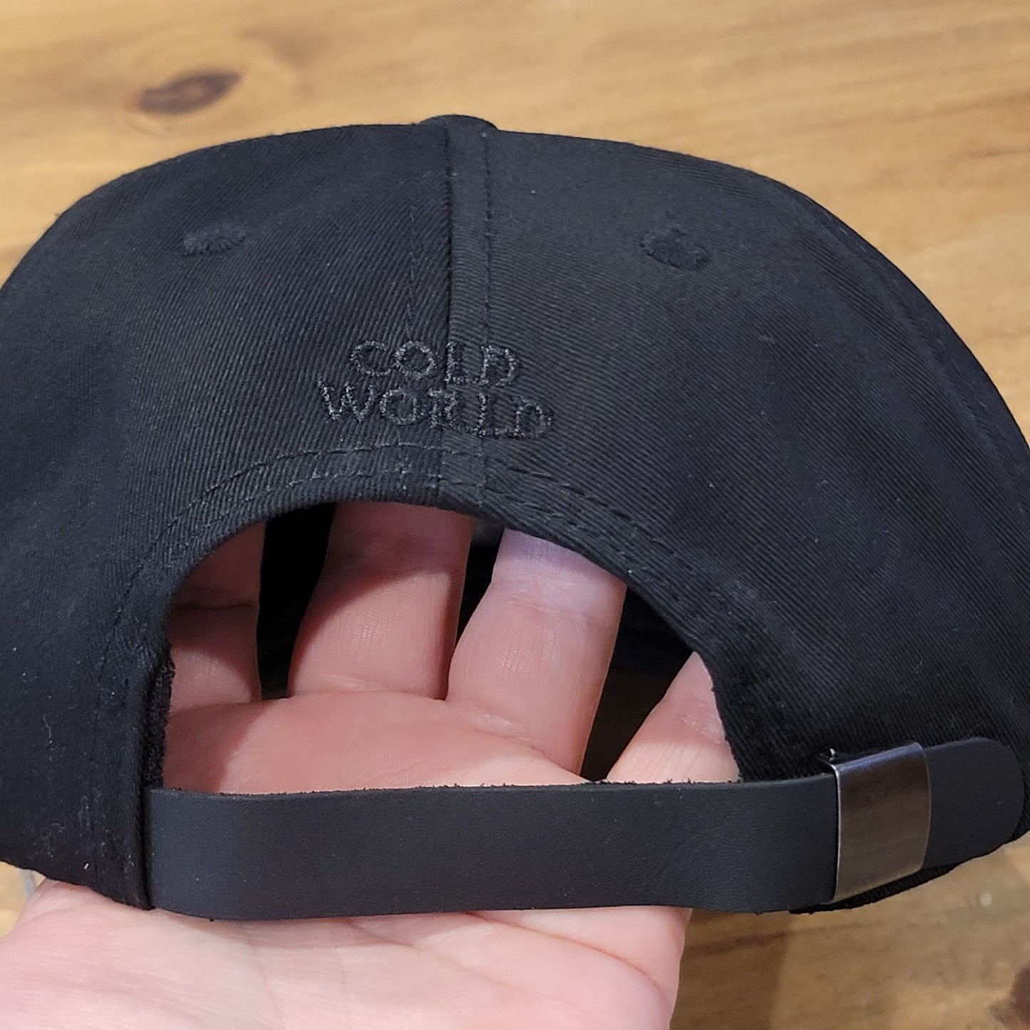 Cold World Black Baseball Cap Hat Purple Rabbit Embroidered Logo Adjustable NWT