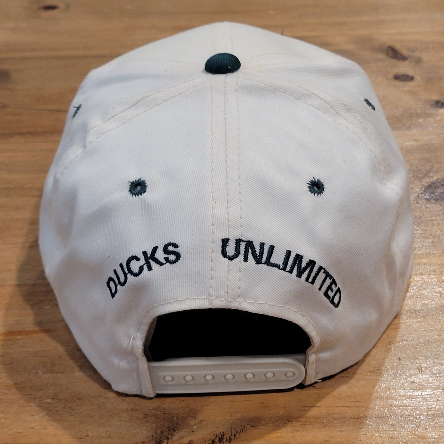 Vintage Ducks Unlimited Hat Snapback White Green DU 90s Embroidered Duck