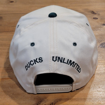Vintage Ducks Unlimited Hat Snapback White Green DU 90s Embroidered Duck