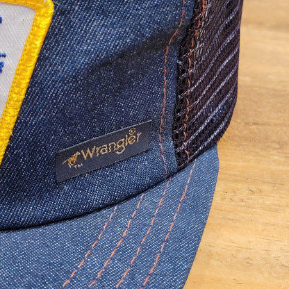 Vintage Dale Earnhardt Wrangler Denim Patch Trucker Hat AJD NASCAR Race 80s