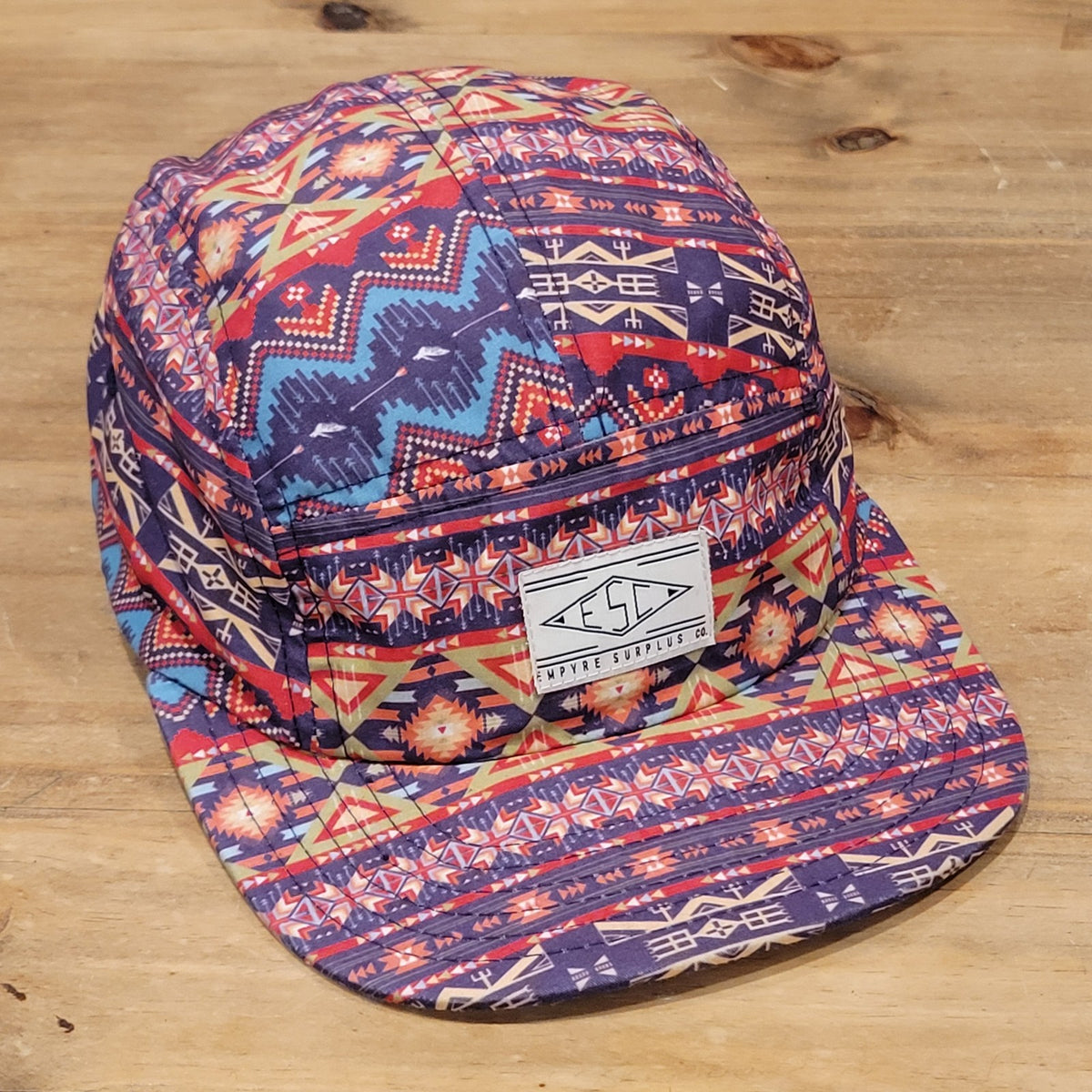 Empyre Surplus Co 5 Panel Hat Aztec Southwestern Geometric Geometric Camp Cap