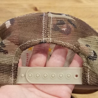 Vintage Desert Storm Hat Trucker Sand Camo Camouflage Star Victory Military