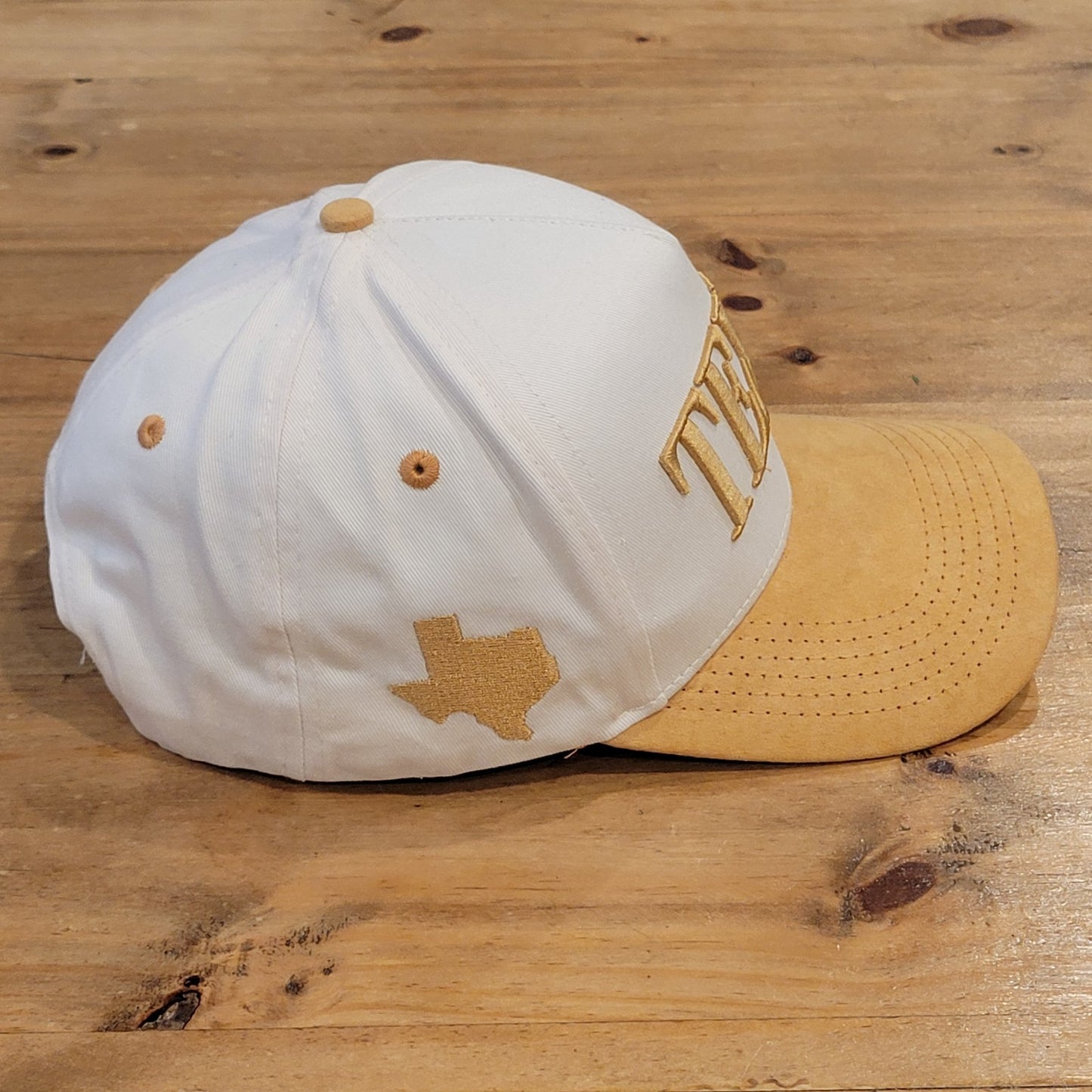 Texas Hondo Hat Co Snapback Brown White Spell Out One Size
