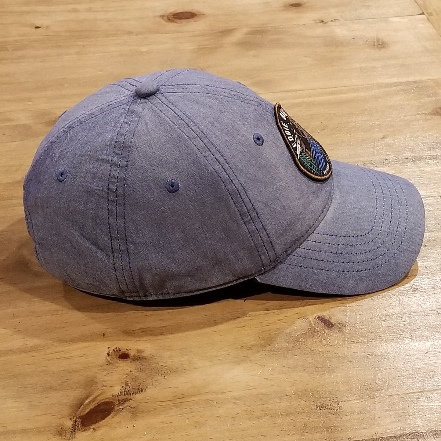 Eddie Bauer Hat Round Circle Patch Mountain Lake Outdoor Logo Hiking Camping
