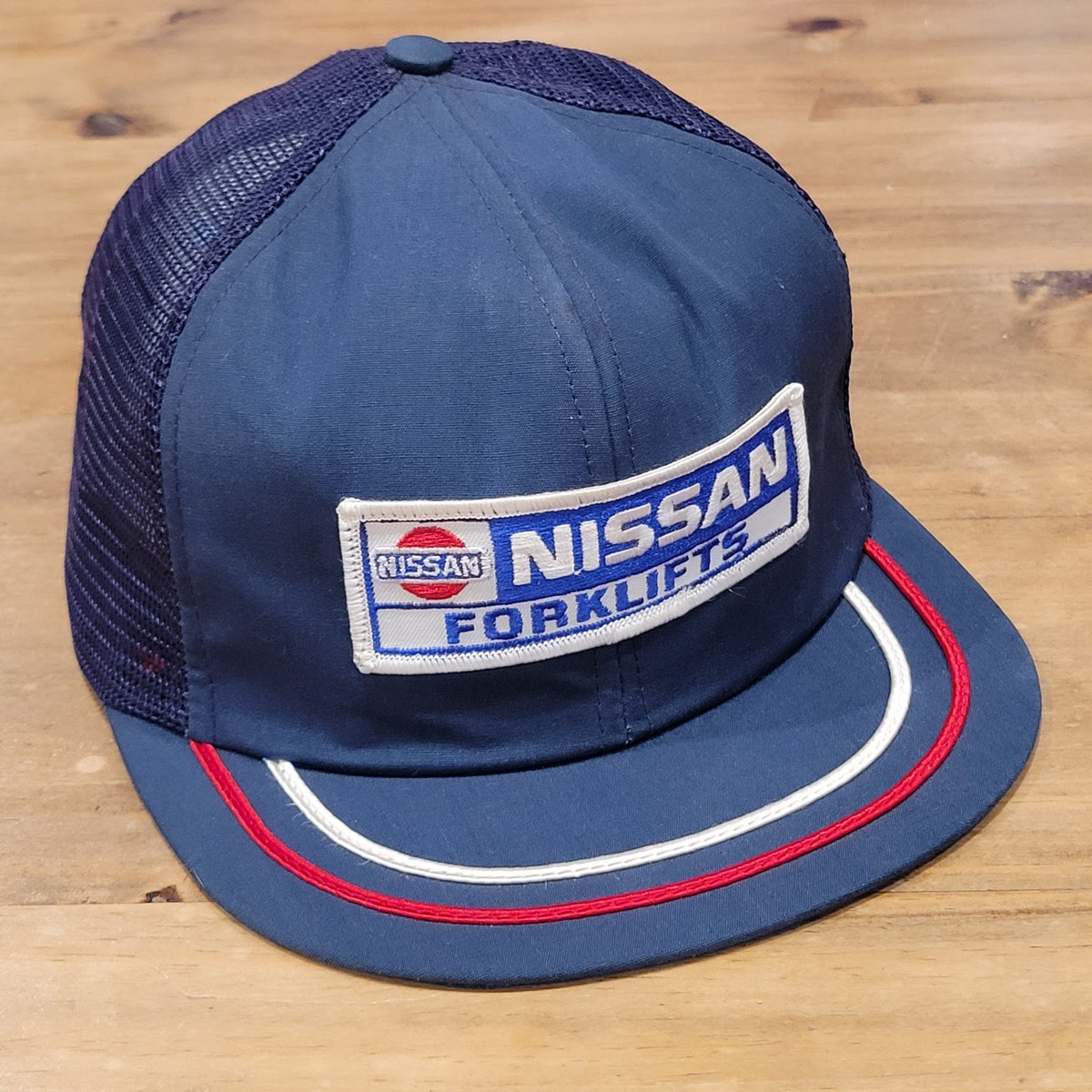 Vintage Nissan Forklifts Trucker Hat Snapback 70s 80s Swingster Mesh Back Patch