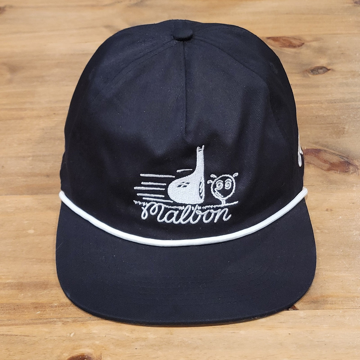 Malbon Golf Hat Cap Snapback Black White Rope Driver Ball One Size Adjustable