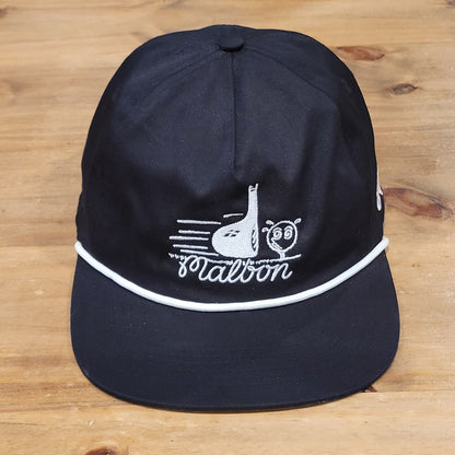 Malbon Golf Hat Cap Snapback Black White Rope Driver Ball One Size Adjustable