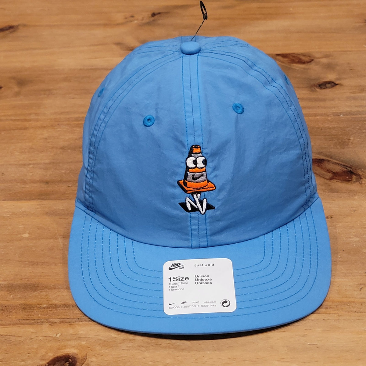 Nike SB Hat Cap Strap Back Blue Swoosh Traffic Cone Skateboarding One Size