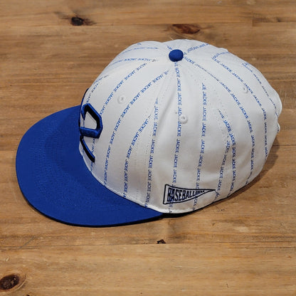 Baseballism Jackie Robinson #42 White Blue Spell Out Pinstripe Snapback