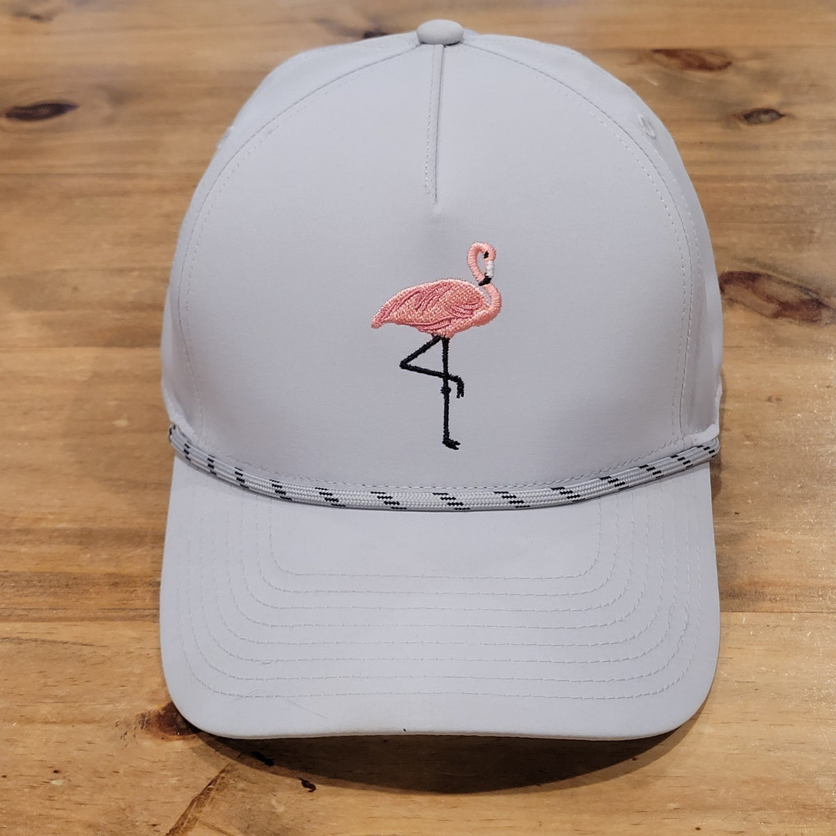 Flamingo Golf Hat Cap Snapback Gray Rope Golfer One Size Adjustable