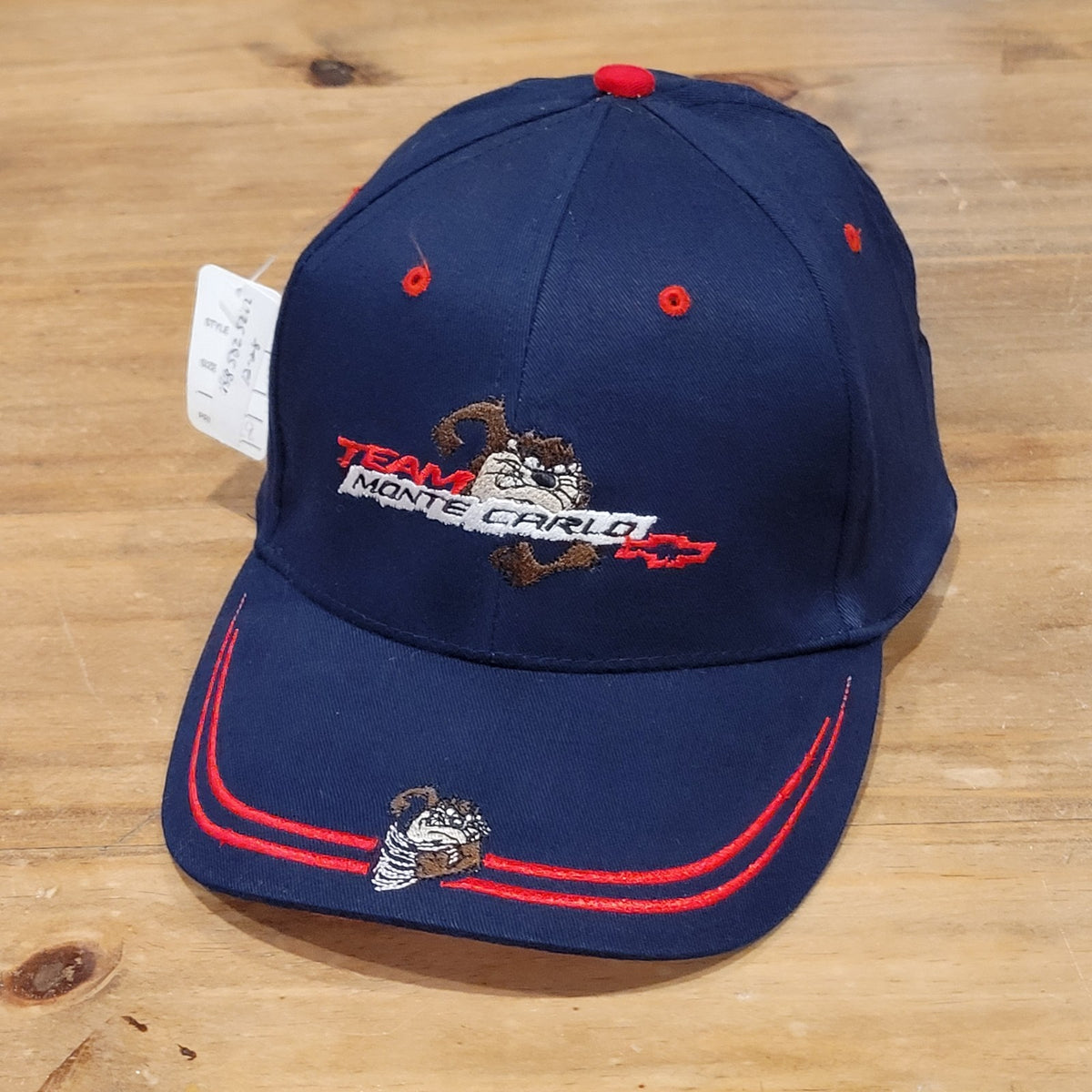 Vintage Taz Chevy Monte Carlo Hat Strap Back Tasmanian Devil Blue 90s Car Racing