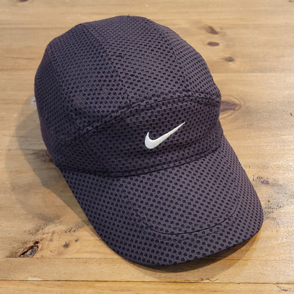 Vintage Nike Tailwind Panel Hat Cap Strap Back Black Y2K 90s Swoosh Running