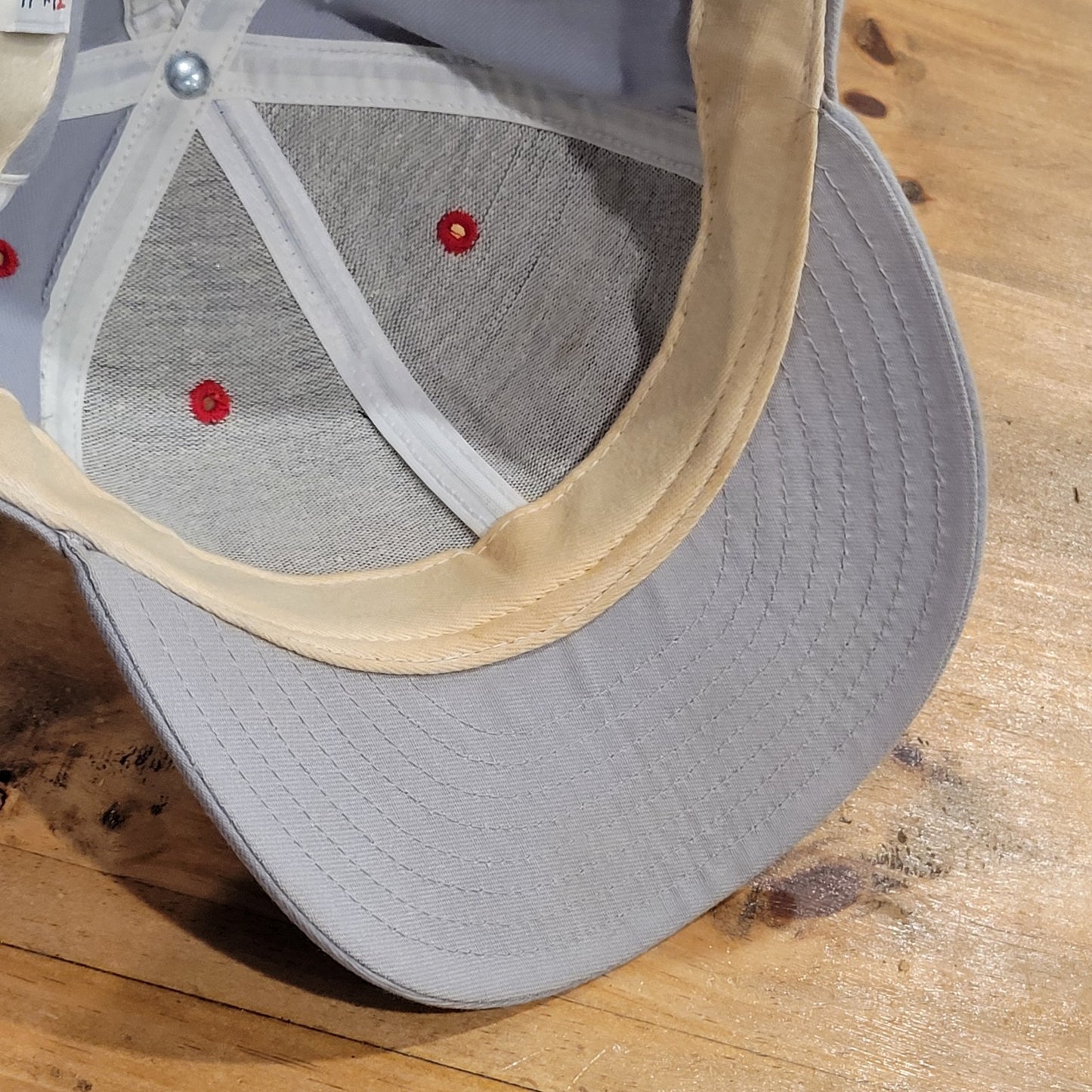 Vintage Texas Rangers Hat New Era Sz7 1/2 Arch Gray 90s 5950 Pro Wool Made USA