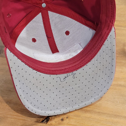 Links Style Golf Hat Snapback Red One Size Patch Golfer Adjustable