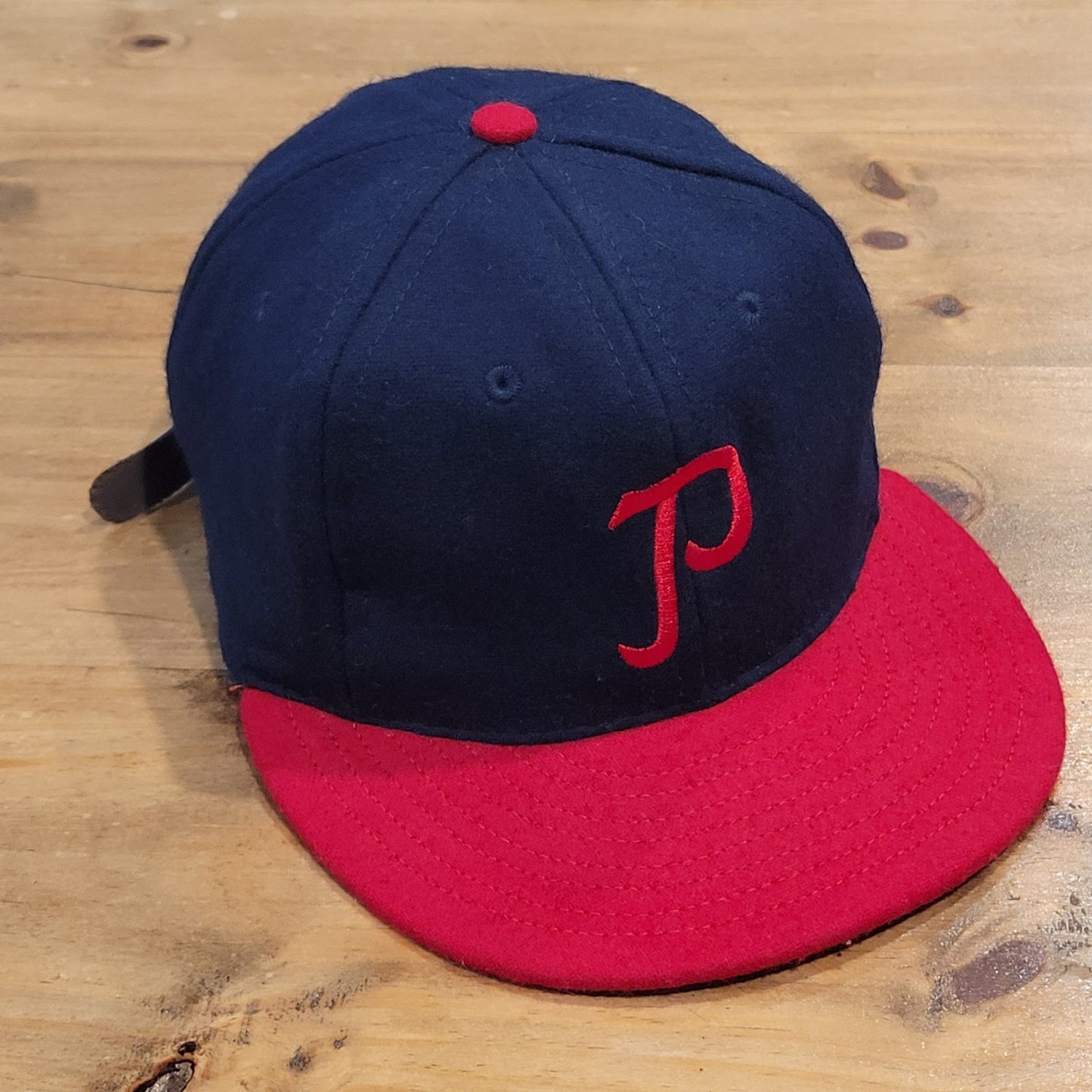 Ebbets Field Flannels Portland Beavers Hat Wool Strap Back Made USA Blue Red P