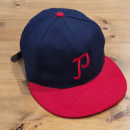 Ebbets Field Flannels Portland Beavers Hat Wool Strap Back Made USA Blue Red P