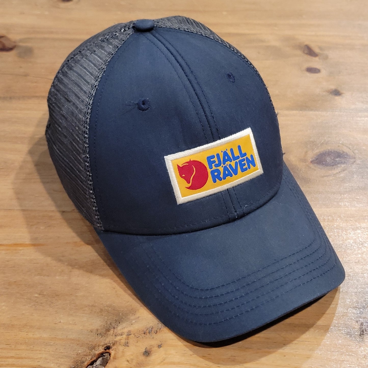 Fjall Raven Hat Cap snapback S/M Adjustable Blue Outdoor Trucker Embroidered