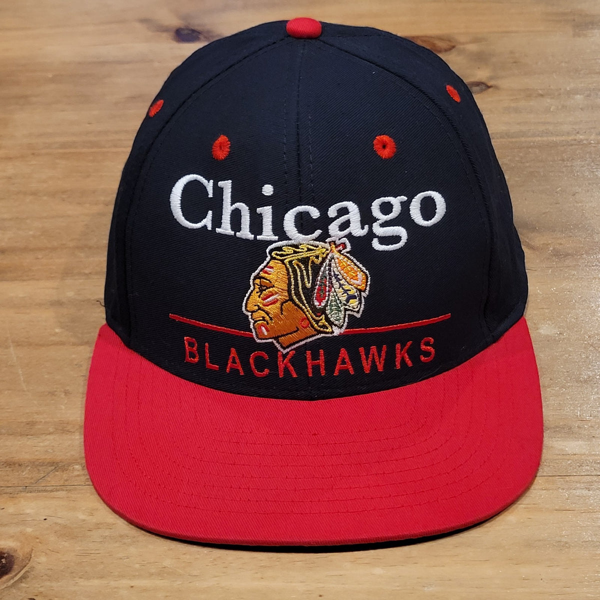 Chicago Blackhawks Hat Snapback Vintage Hockey NHL Bar Logo One Size