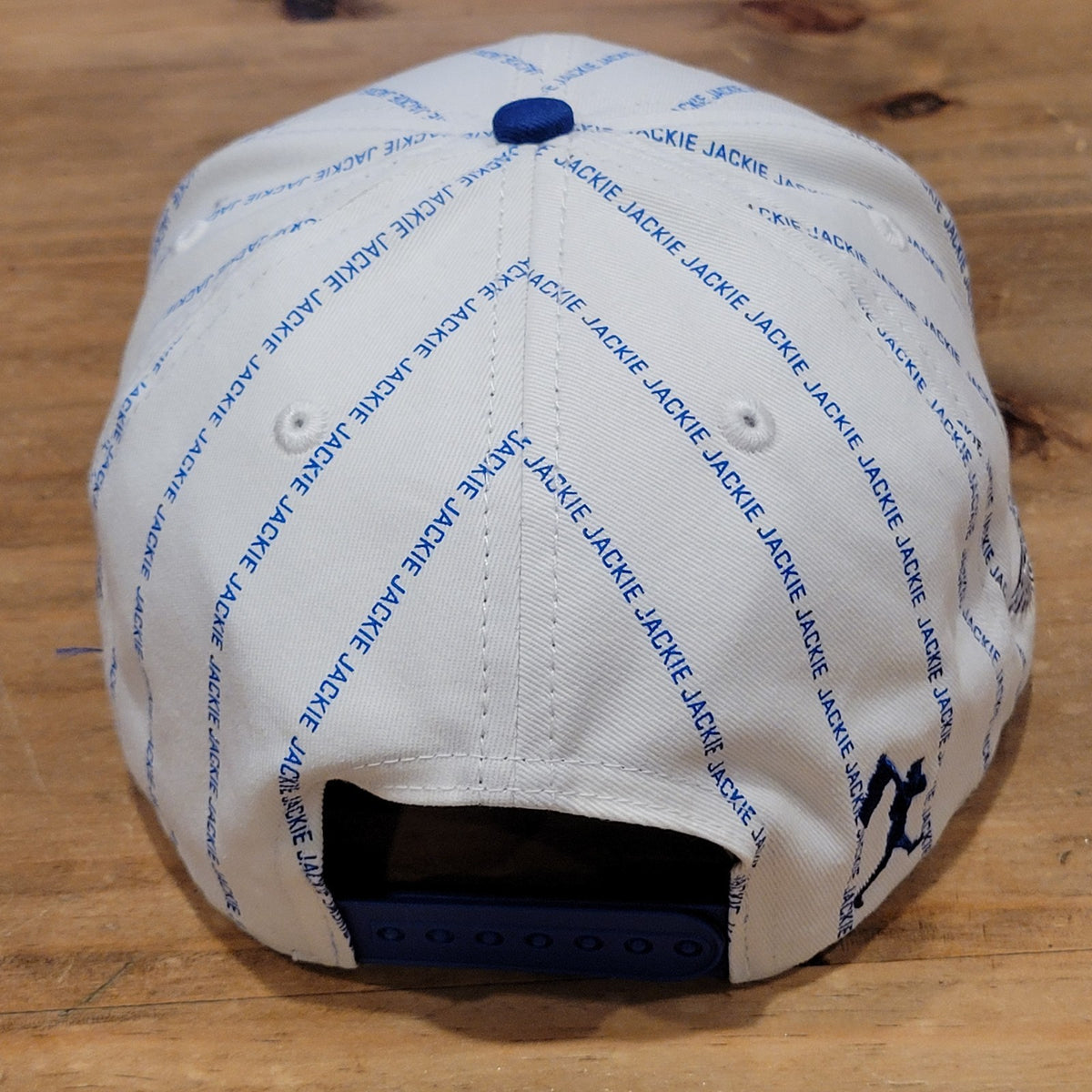 Baseballism Jackie Robinson #42 White Blue Spell Out Pinstripe Snapback