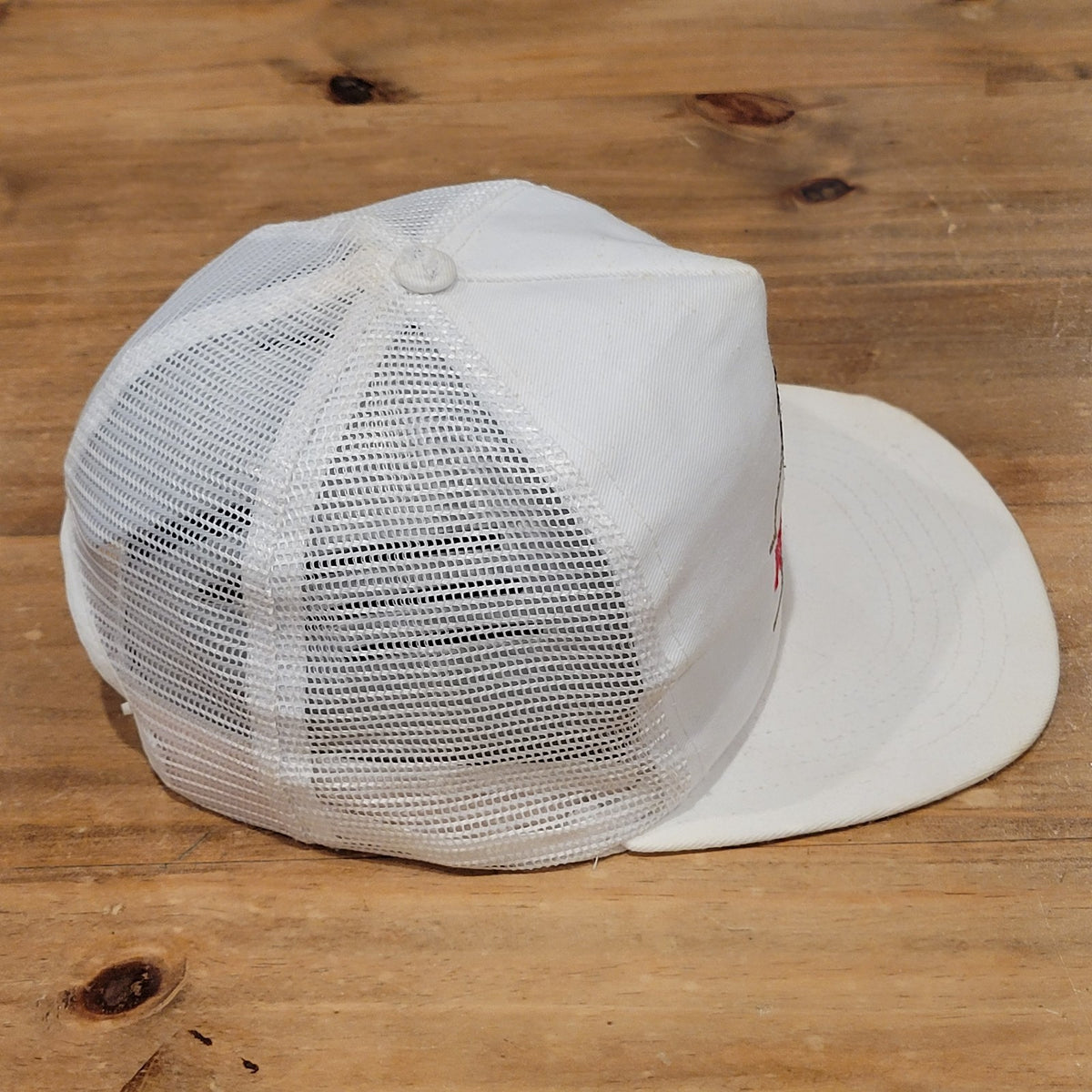 Vintage Red Man Tobacco Moist Snuff Hat Snapback Trucker White Made USA