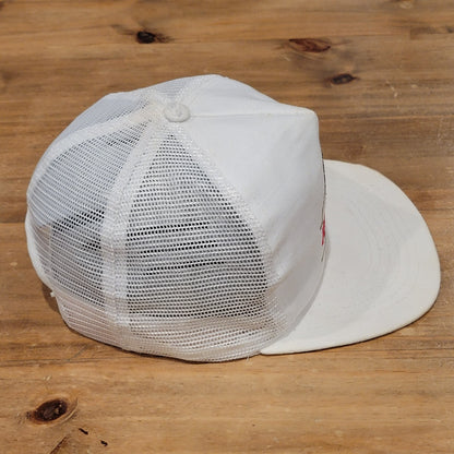 Vintage Red Man Tobacco Moist Snuff Hat Snapback Trucker White Made USA