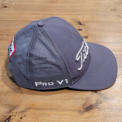 Titleist Hat Cap Snapback Gray Mesh Back Golf NW Flag Logo One Size Pro V1