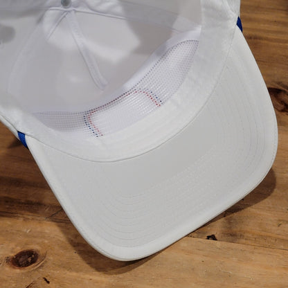 Poncho Outdoors Hat Snapback White Fly Fishing USA Patch One Size Rope Fish
