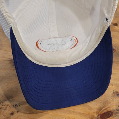 Vintage Nike Basketball Hat Cap Snapback Mesh Swoosh White Blue One Size