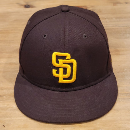 San Diego Padres Hat New era Size 7 1/4 Fitted 59Fifty Brown MLB On Field