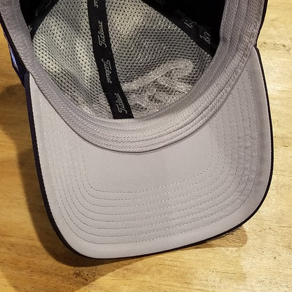 Titleist Hat Cap Strap Back Blue Silver Spell Out Script Lightweight Golf
