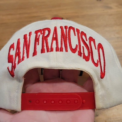 San Francisco 49ers Blockhead Snapback American Needle White 90s NFL Wool Blend