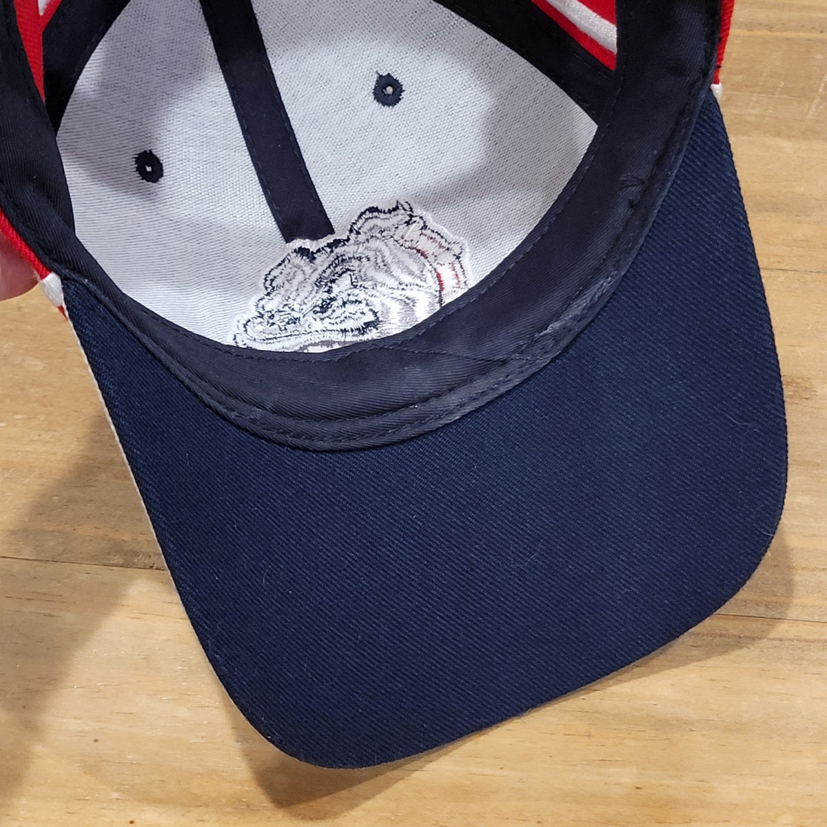 Vintage Gonzaga Bulldogs Hat Strap Back Blue Red 90s College Wool Blend