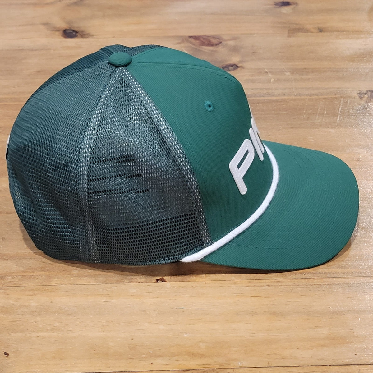 Ping Golf Hat Cap Snapback Green White Spell Out Rope 110 Flex Golfer Adjustable