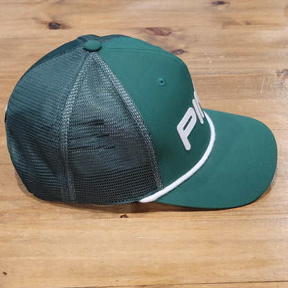 Ping Golf Hat Cap Snapback Green White Spell Out Rope 110 Flex Golfer Adjustable
