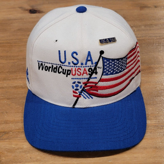 Vintage World Cup USA 1994 Soccer Apex One Wool Blend White Flag 90s
