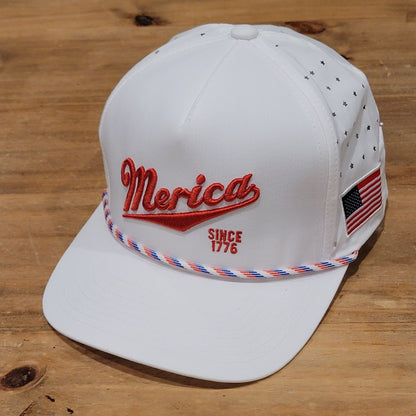 Valor Golf Merica Since 1776 USA Golfer Snapback White Rope Adjustable