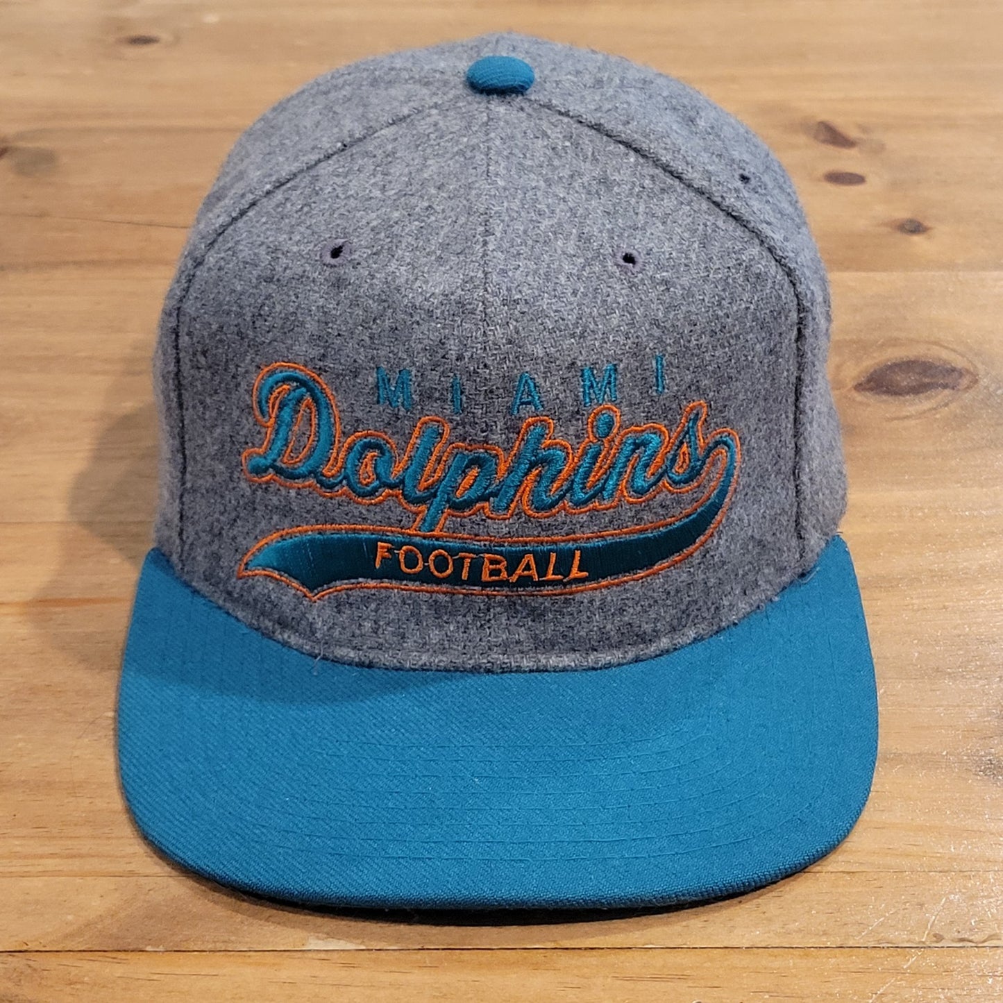 Vintage Miami Dolphins Starter Hat Snapback Gray Wool Tailsweep Script NFL