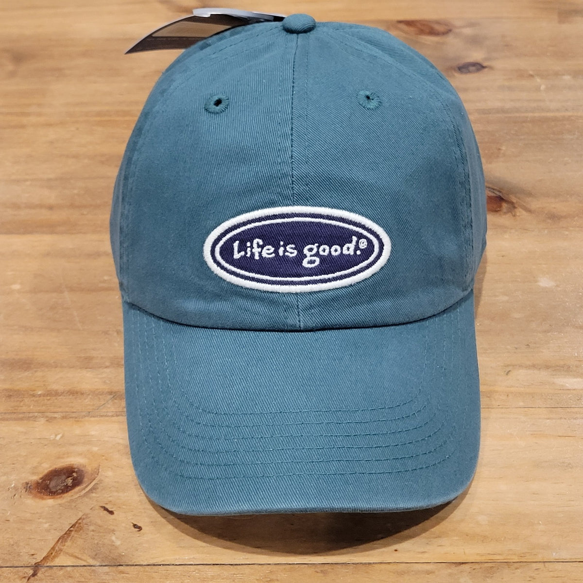 Life Is Good Hat Cap Strap Back Green One Size Chill Vintage Oval Design Dad