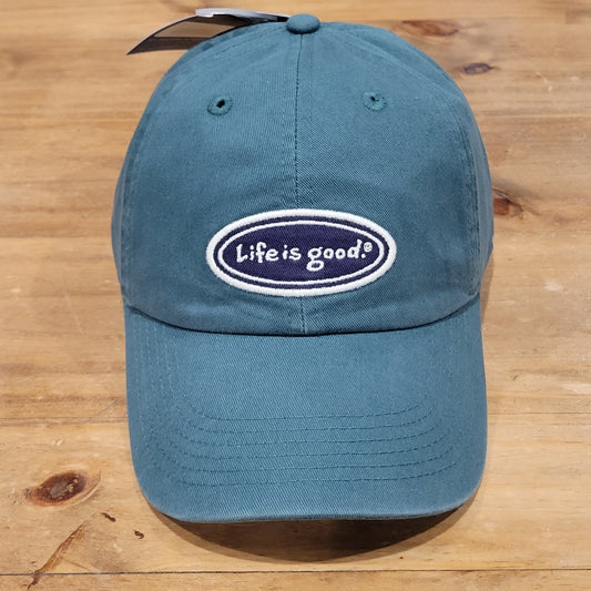Life Is Good Hat Cap Strap Back Green One Size Chill Vintage Oval Design Dad