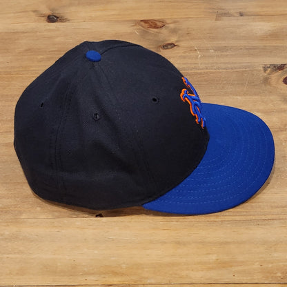 Vintage New York Mets Hat New Era Sz 7 1/2 5950 Authentic Black Wool USA Fitted