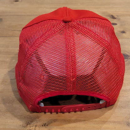 Vintage Johnson Outboards Motor Hat Snapback Red Fish Boating Patch Trucker
