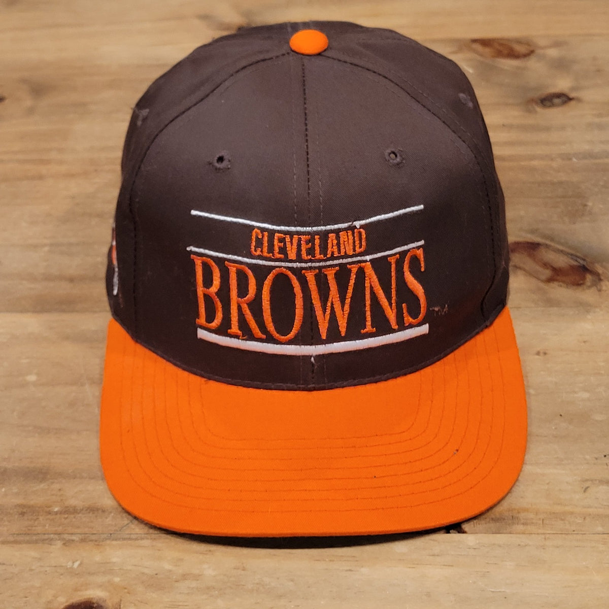 Vintage Cleveland Browns Hat Cap Snapback 3 Bar ANNCO 90s NFL Football Twill