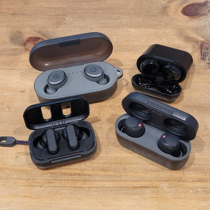 Lot of 4 Earbuds Skullcandy Jib Dime Tozo T10 T6 Bluetooth Wireless Tested