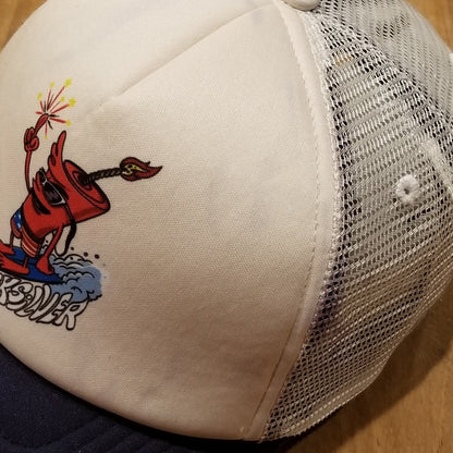 QuikSilver Hat Cap Snapback Mesh Foam Adjustable Surf Firecracker Beach