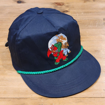 Vintage Cartoon Dinosaurs Hat Rope Made USA World We're in this Together 90s