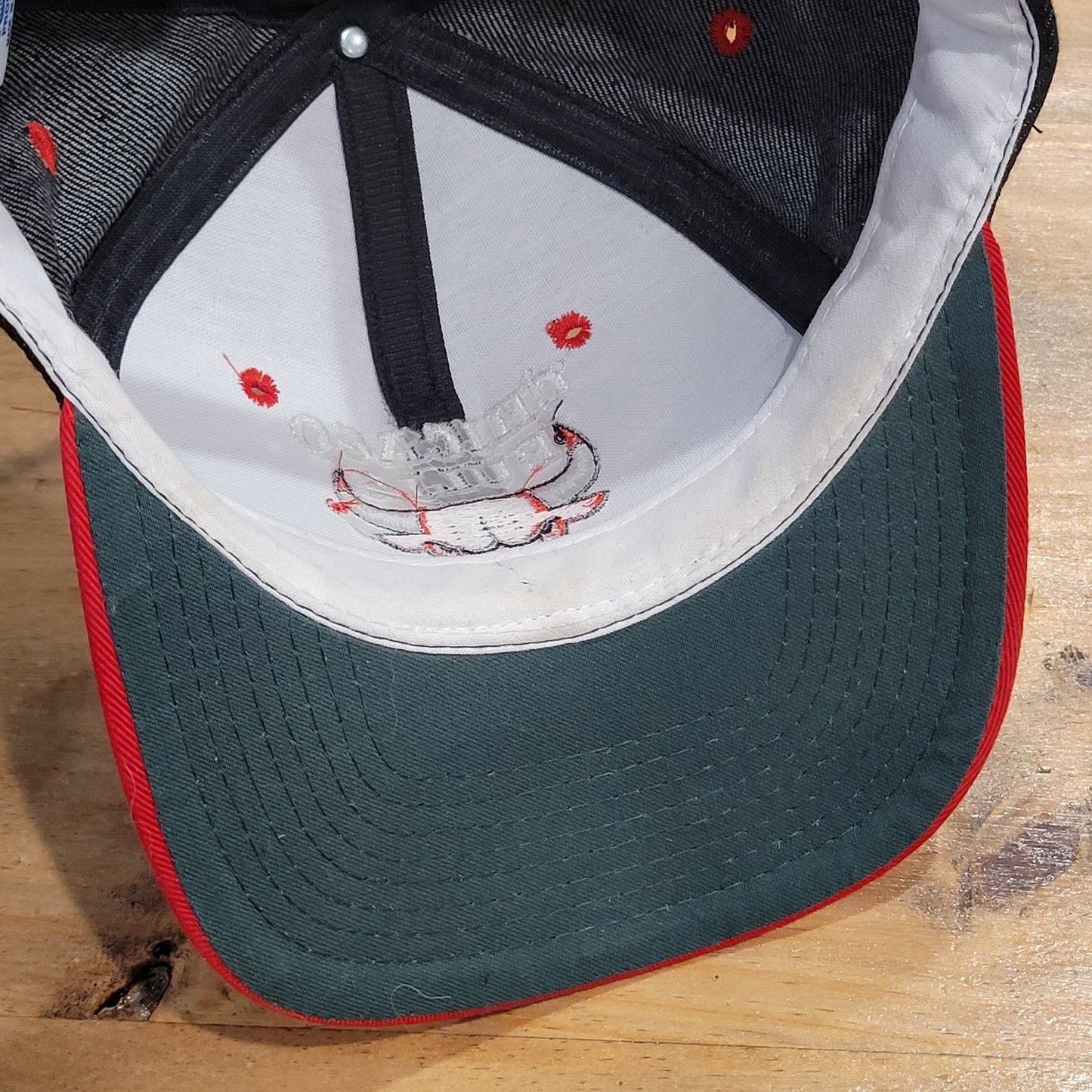 Vintage Chicago Bulls Hat Snapback Black Denim Universal 90s Jordan NBA