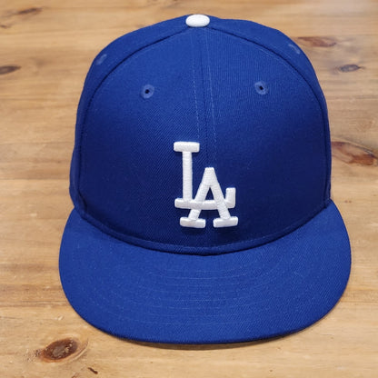 Los Angeles Dodgers Hat New Era Size 7 3/8 Fitted 59Fifty Blue On Field