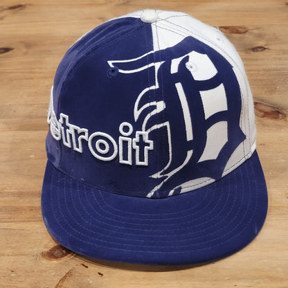 Vintage Detroit Tigers New Era Hat Size 7 1/2 Velvet Big Logo 59Fifty Fitted